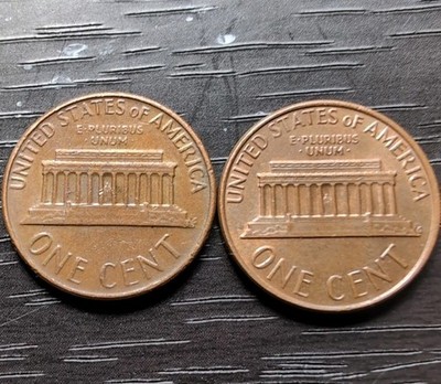 Lot 2 1977 D Penny Filled Mint Mark Sideways D Mispunched Lincoln