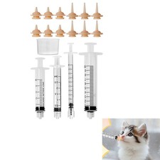 12PCS Nipples  4PCS Size Syringes Pet Feeding Newborn Set for for Puppies Kitty