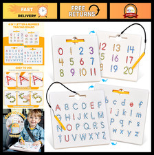 Double Sided Magnetic Letter Number Board Set - Alphabet Tracing, Math Learnin