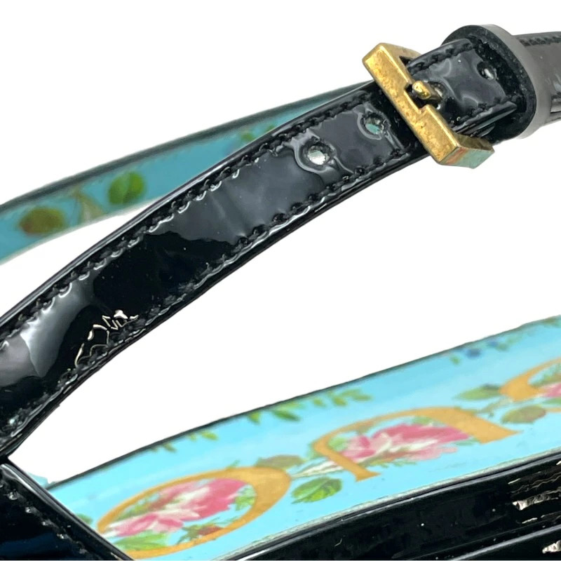 GUCCI Bee decorative strap sandals black enamel women's sandals thumbnail 12