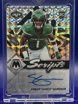 2022 Panini Mosaic Scripts Ahmad  Sauce  Gardner #RS-AG Rookie Auto
