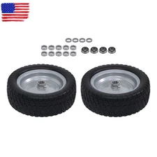 2PCS 13x5.00-6 Flat Free Tire and Wheel Fit for Lawn and Garden Turf mowers