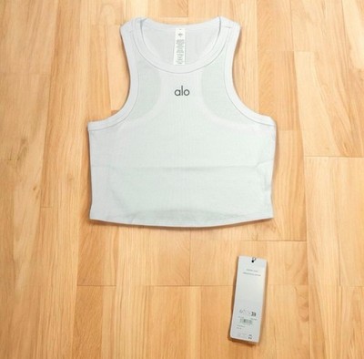 Alo Cropped White Tank Top Women s | Sizes XS-L | (Brand New, With Tag & Bag)