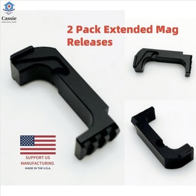 2 Pack 2 Pcs Extended Mag Release for GIock GEN4/5 Fit 17-39 Aluminum Black US
