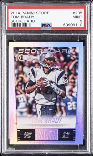 2014 PANINI SCORE SCORECARD #235 TOM BRADY PSA 9