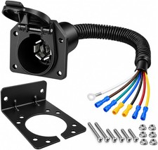 7 Way 7 Pin Trailer Plug Rv Socket Wiring Harness Kit Wbracket Screws For Truck 7 Way 7 Pin Trailer Plug Rv Socket Wiring Harness Kit Wbracket Screws For Truck