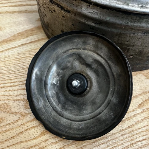Vintage 10" Diameter Large Metal Aluminum Kettle Wood Handle Primitive Decor - Picture 10 of 14