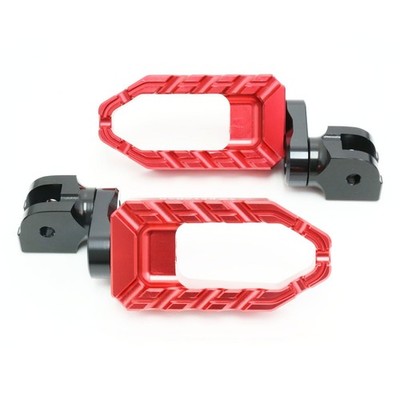 Red BUZZ Front Wide Footpegs 25mm Lower For Yamaha V-Star 650 Custom 2007-2011,