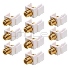 F Type Keystone Jack to Jack Modular Type F Female to Female Coupler White 10PCS