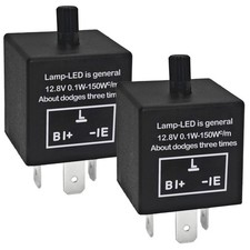 CF-13 LED Flasher Relay Pack of 2   3 Pin Adjustable Turn Signal Relay CF13 E...