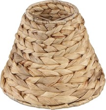 Aspen Creative 51004 Empire Clip On Chandelier Water Hyacinth Lamp Shade, 3" Top