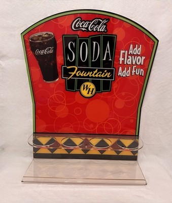 Coca-Cola Soda Fountain Countertop Advertising Sign ''Add Flavor Add Fun''