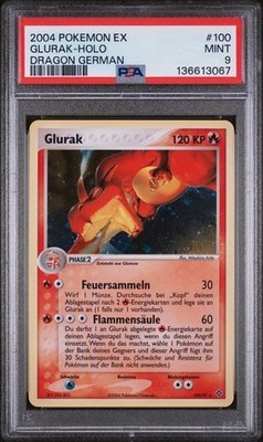 PSA 9 2004 POKEMON GERMAN EX DRAGON #100 GLURAK-HOLO DRAGON