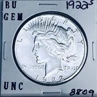 1922 S BU GEM PEACE SILVER DOLLAR UNC MS+ GENUINE U.S. MINT RARE COIN 8809