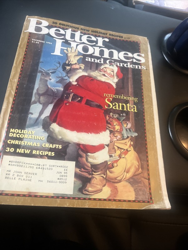 Better Homes & Gardens Magazine Dec 1994 1990's Lifestyle Decor Recipes Ads