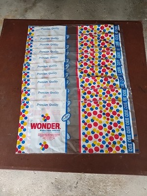 Lot of 10 VINTAGE 70's Big WONDER BREAD BAGS Plastic WRAPPER