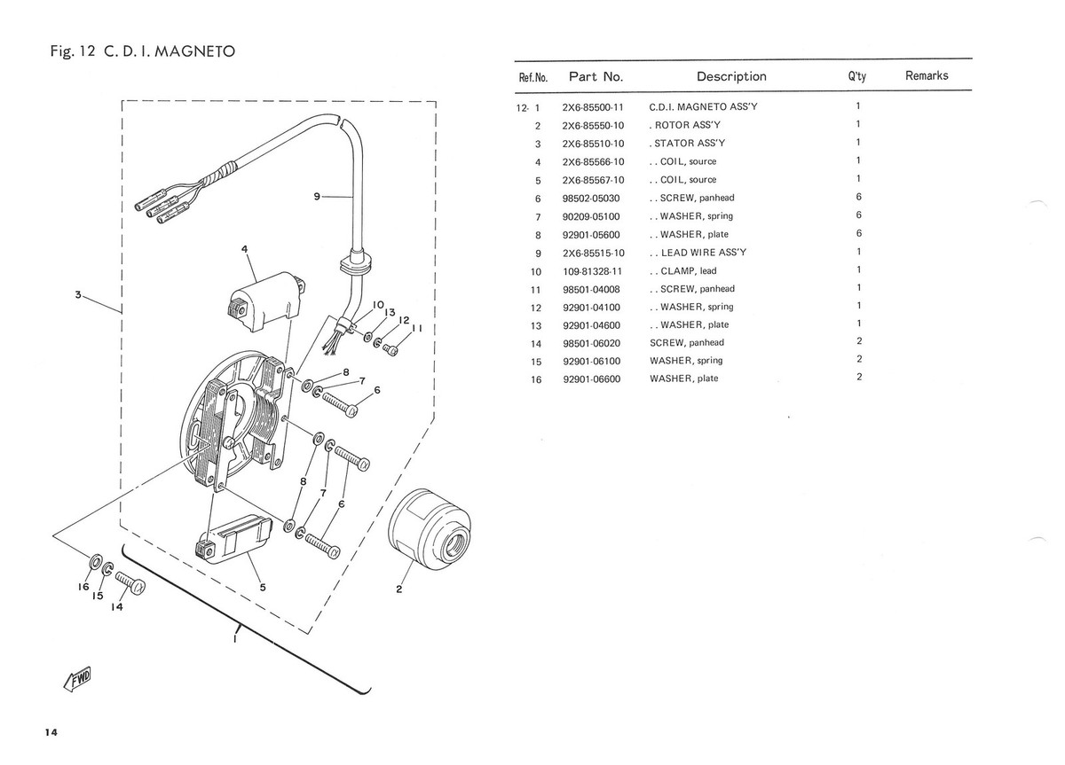 1979 Yamaha YZ80 YZ80F VMX Paper Parts Manual Replacement Spares