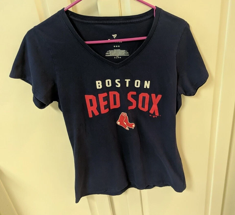 Camiseta Fanatics Azul Marino Boston Red Sox Logo Cuello en V Para Mujer Camiseta Mediana Elástica Foto 4 de 4