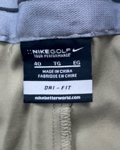 Nike Golf Shorts Mens 40 Khaki Dri Fit Pleated Performance Stretch - Picture 4 of 7