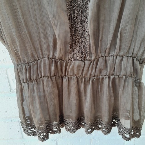 DO & BE Crochet Sheer Top Boho Resort Coastal Wear sz: M - Picture 4 of 6