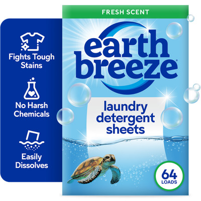  Breeze Laundry Detergent Sheets, Fresh Scent Eco Sheets, 32 Count, 64 Loads