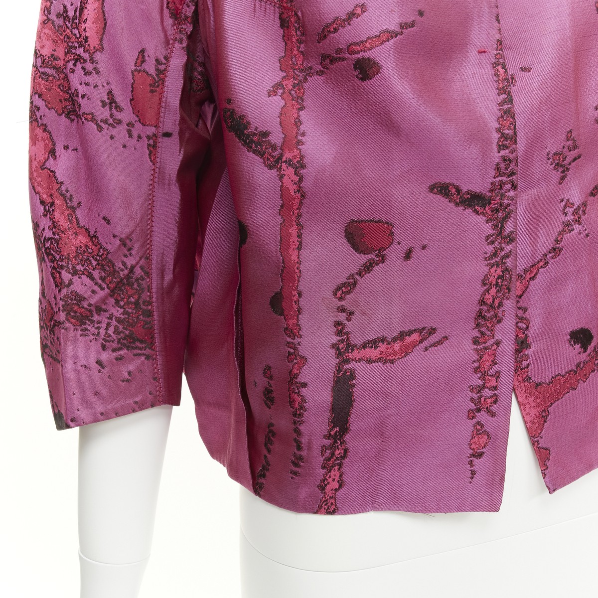 ジャケット・アウター SHIATZY CHEN SHIATZY CHEN purple oriental abstract silk brocade cropped
