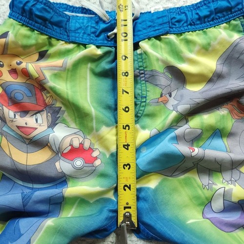 Y2k 2008 AOP Pokemon Kids Swimsuit Shorts Trunks boys L 10-12 - Picture 7 of 8