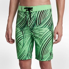 NWT 55 Hurley Men's Phantom Crest 20" Boardshorts Green  Black Swimwear Sz 32