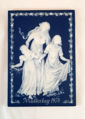 VTG Mettlach Villeroy & Boch Ltd Ed 1978 Muttertag Mother's Day Phanolith Plaque - Picture 2 of 9