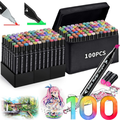 Ölig Marker Stifte mit 100 Farben  Art Marker Filzstifte Set Stifte für Manga Ne
