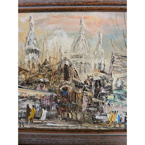 Quadro Vintage Juinji Yamashita Junji Arte Incorniciato Parigi Francia Olio Francese 1976 - Foto 3 di 6