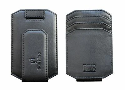 STARHIDE Mens RFID Blocking Nappa Leather Card Holder With Magnetic Money Clip