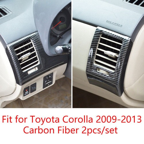 For Toyota Corolla 2007-2013 Carbon Fiber Console Side Outlet Vent Covers Trim - Foto 5 di 7