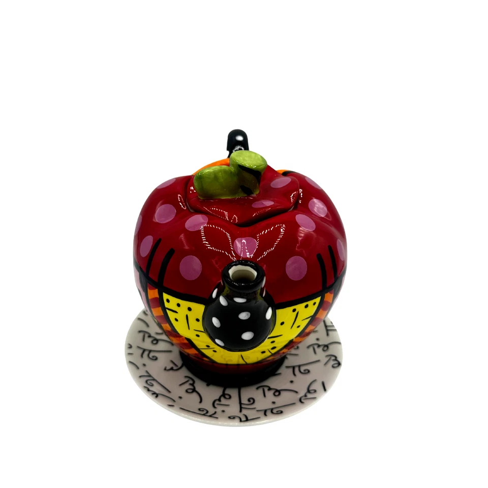 Romero Britto Full Size Ceramic Apple Tea For One Teapot Retired - Image 4 of 4