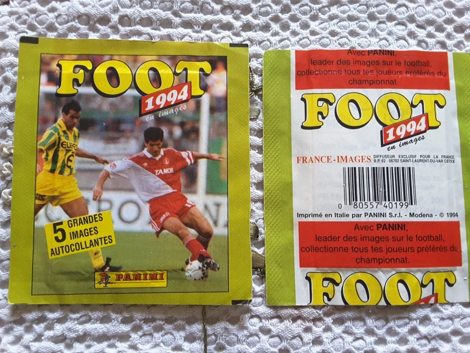 ☆Pochette panini championnat de France 94 🇫🇷 écusson Nîmes olympique assuré - Photo 2/3