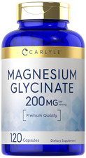 Magnesium Glycinate 200mg  120 Capsules  Non-GMO, Gluten Free  by Carlyle