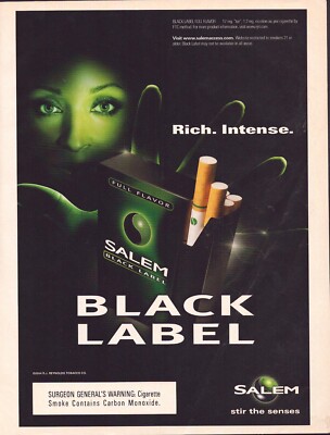 original black cigarette price 2004 Salem Black Label Cigarettes Print Ad