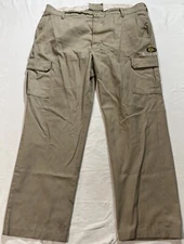 Red Kap Boar’s Head Khaki Pants Size 42 Beige Stained READ