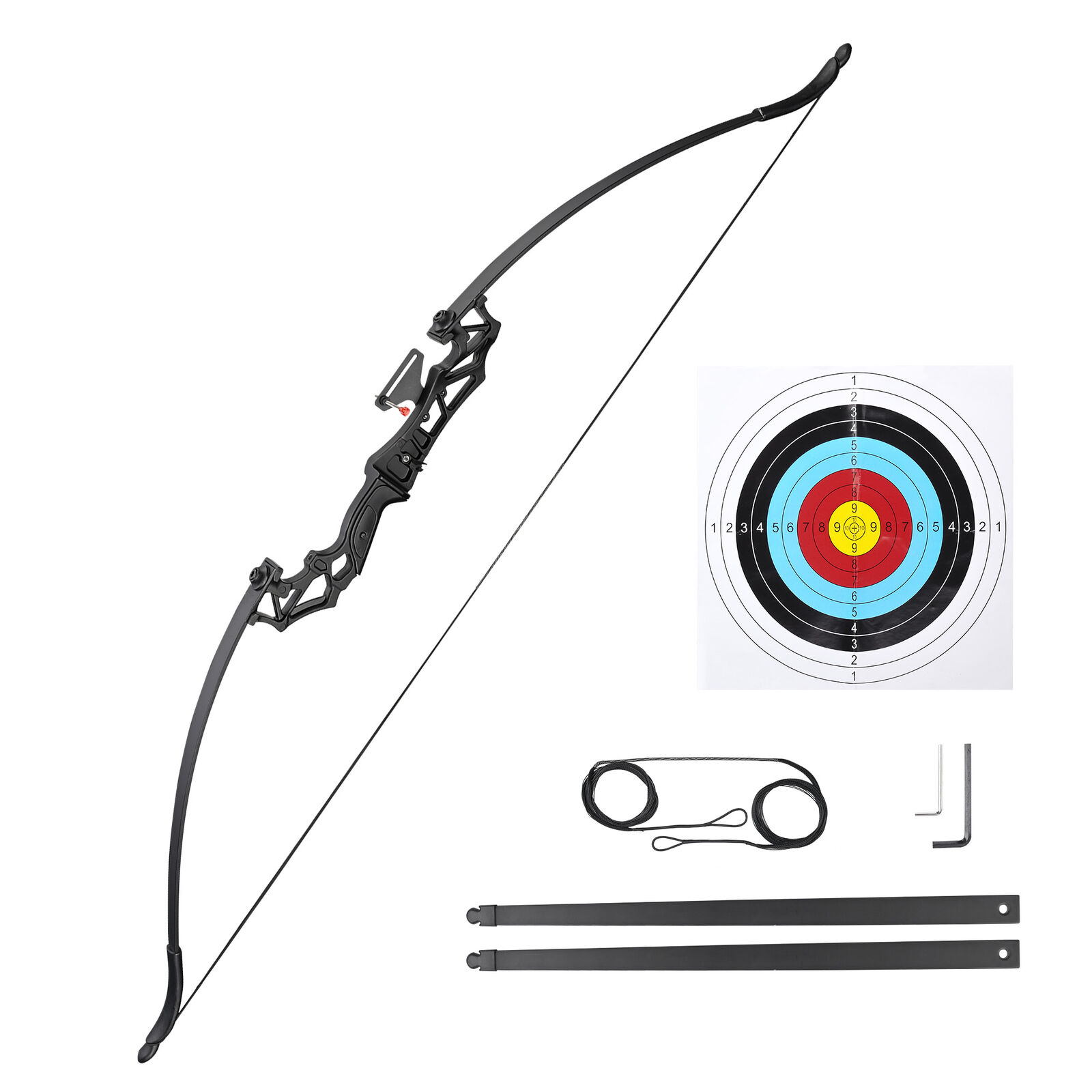 Recurve Bow Set Takedown Longbow Shooting Kit Arrow Archery Hunting Right Hand