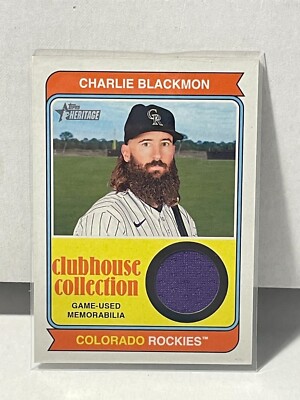 2023 Topps Heritage Charlie Blackmon Clubhouse Collection Relics High Number