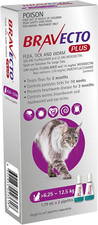 BRAVECTO CAT plus 500 MG 6.25 - 12.5KG PURPLE (2PK)