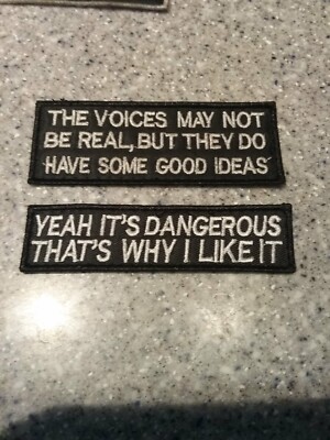 YEAH IT'S DANGEROUS THAT'S WHY I LIKE IT motorcycle bike vest patch lot 2