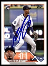 2023 Topps Baseball Card Brendon Davis RC Detroit Tigers #494 Signed