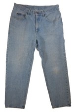 Lee Genuine Mens 36x30 Actual 34x29.5 Light Blue Denim Jeans Made in USA 2055591