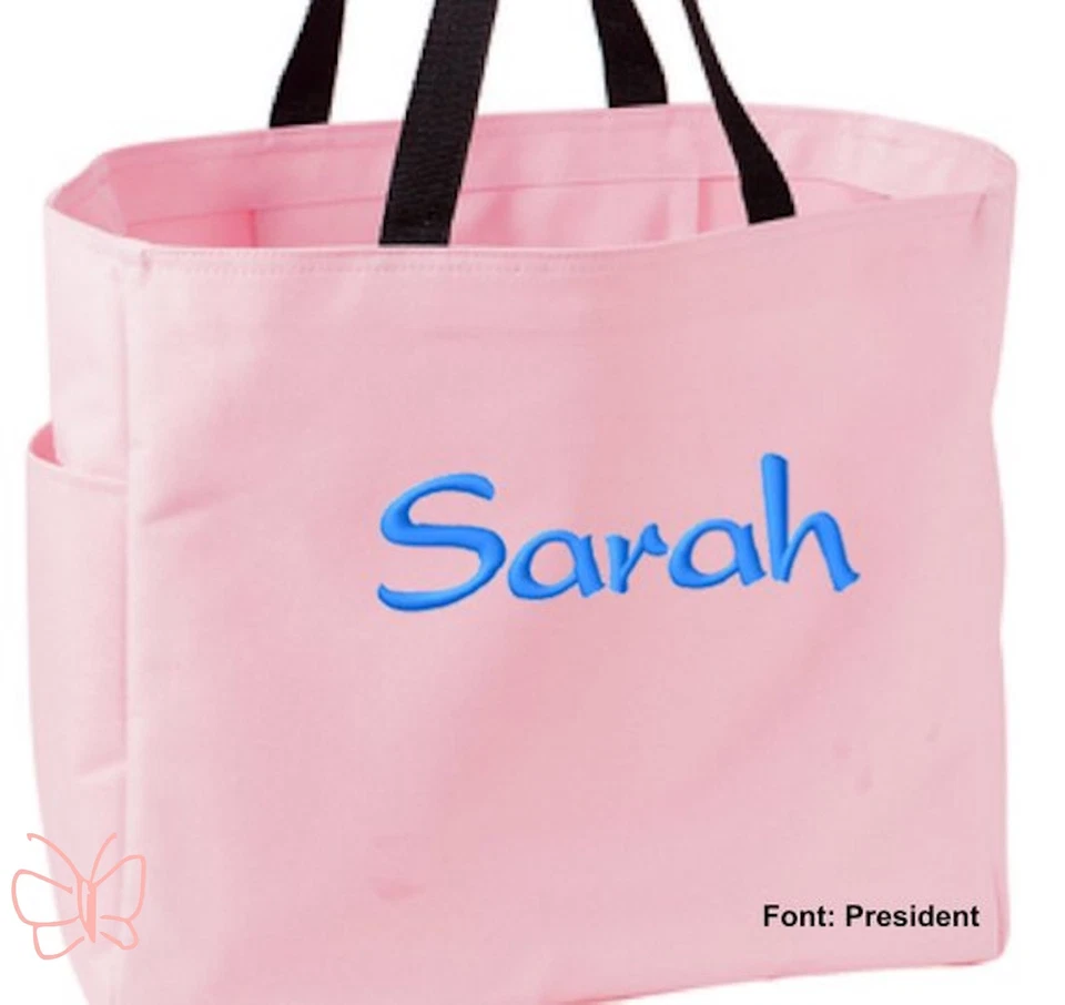 Bolso de Mano Personalizado Bordado Personalizado con Monograma Tapa Abierta NOMBRE GRATIS   Foto 3 de 4