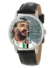VINTAGE YASSER ARAFAT PLO REVOLUTIONARY PALESTINIAN ART SOLID BRASS WATCH 