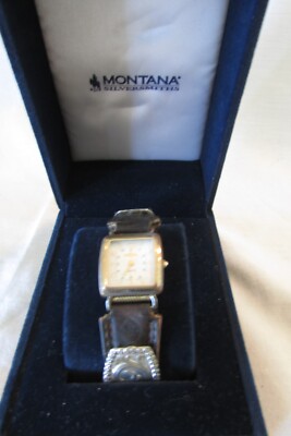 Montana Silversmiths Watch Silver Gold Flower Filigree Red Stone