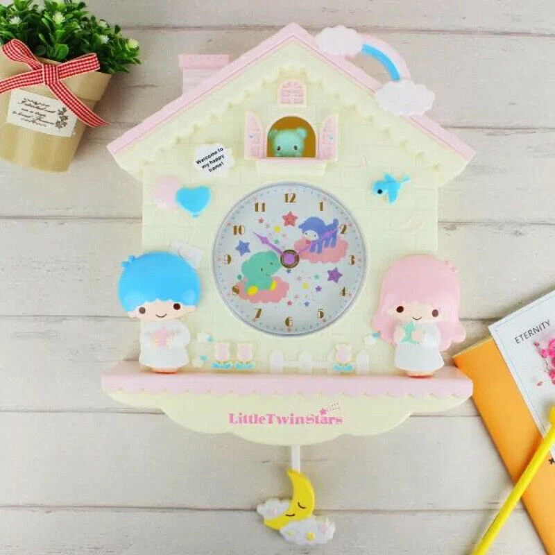 My Melody Cinnamoroll Little Twin Stars Kawaii Cartoon Wall Clock Home Decor Gif - Image 2 of 4