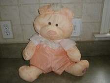 Vintage 1986 Fisher Price PUFFALUMP Orange Peach Dog Plush Toy