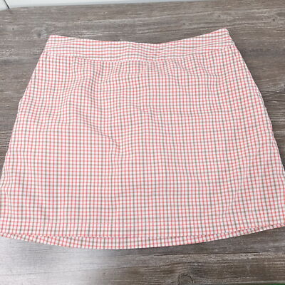 ADIDAS RED CHECK POLYESTER BLEND SKIRT SKORT WOMENS SIZE